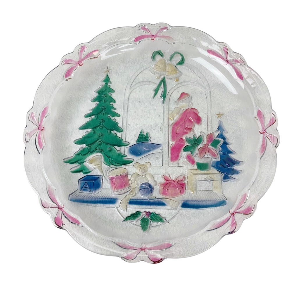 Toscany Classics Christmas Joy Handpainted Round Serving Platter Holiday